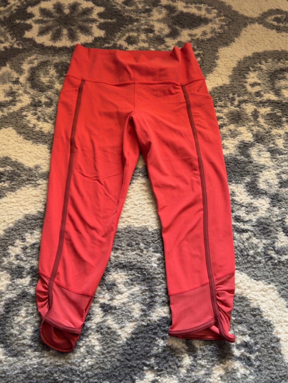 Athleta Coral Red High-Waist Active Capris